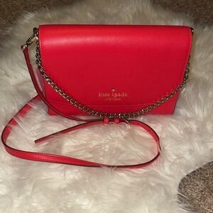NWT-Kate Spade Vibrant Coral Red Crossbody Bag